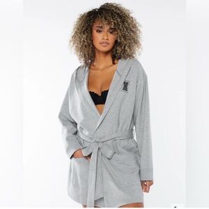 Savage X Fenty Light Gray Hooded Robe